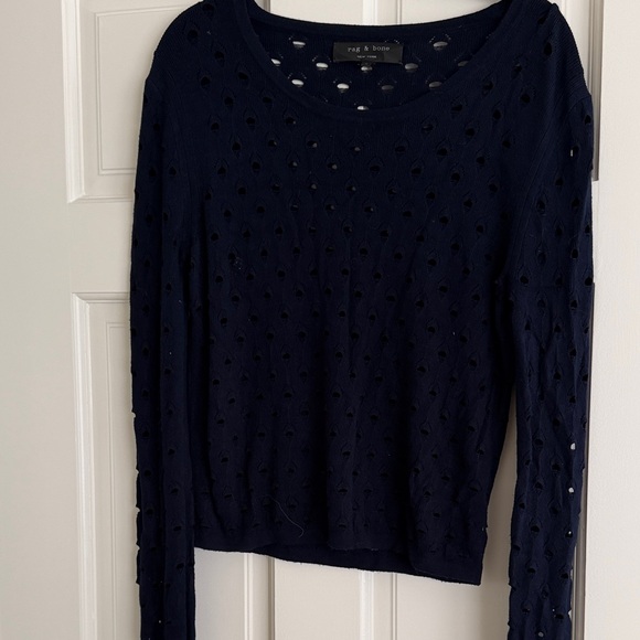 Rag & Bone Midnight Blue Long Sleeve Top - Picture 1 of 4